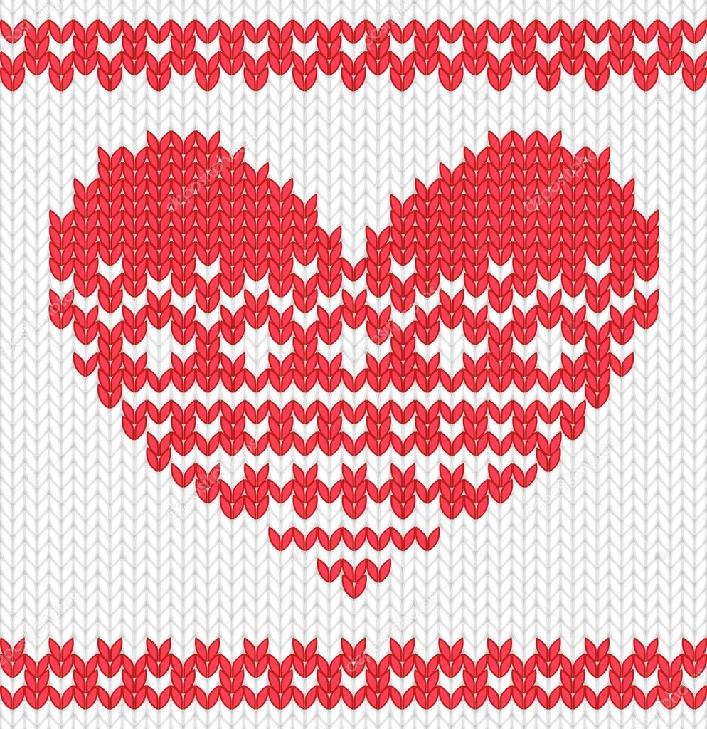 Knitted vector heart