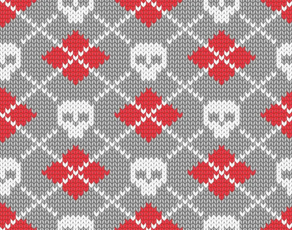 Patrón de punto con calaveras — Stockvector