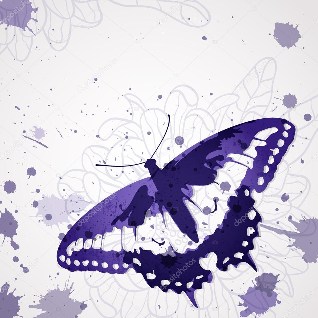 Vector background with butterfly
