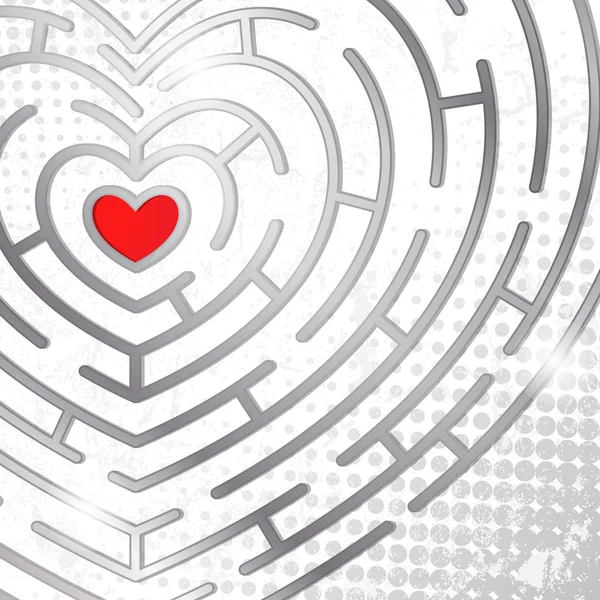 Maze whits heart — Wektor stockowy