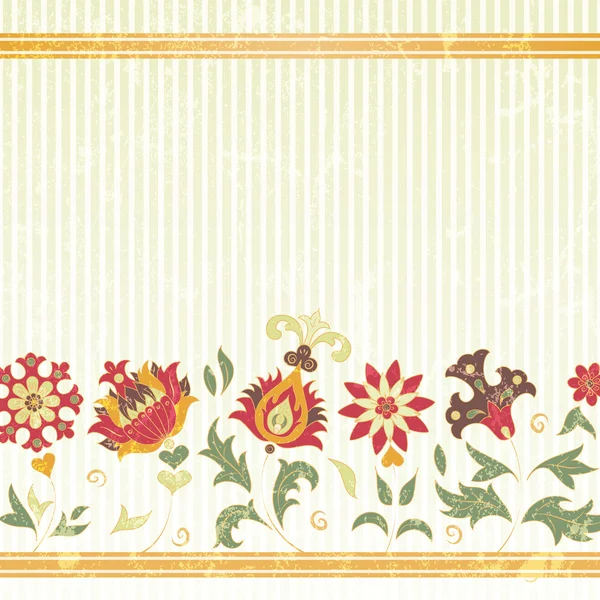 Векторный фон с ретро цветы — стоковый вектор