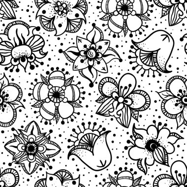 çiçek seamless modeli ile çizilmiş Çiçekler teslim