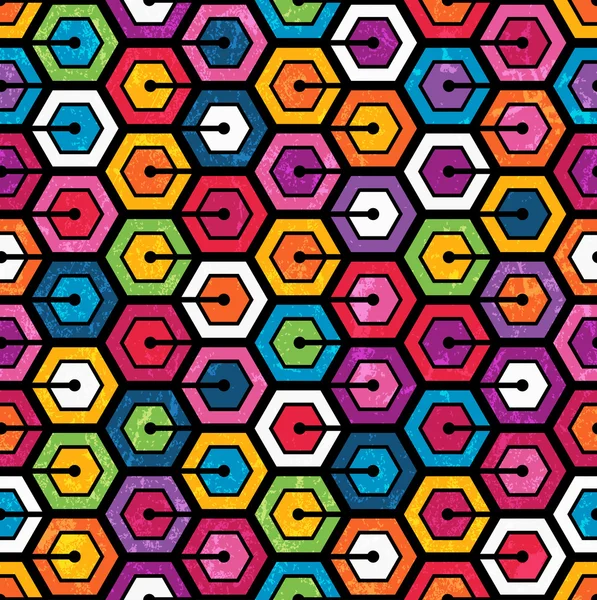 Colorful geometric pattern with hexagons — Stock Vector