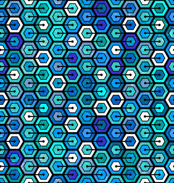 Naadloze geometrische patroon met zeshoeken — Stockvector