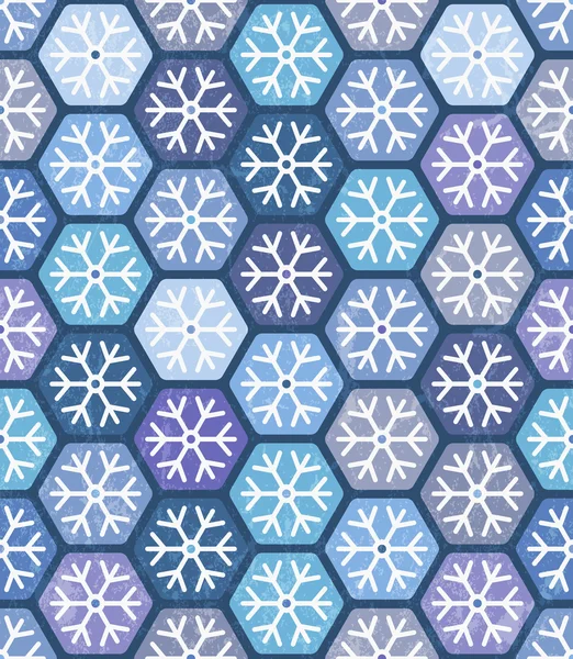 Patrón geométrico sin costuras con copos de nieve . — Vector de stock
