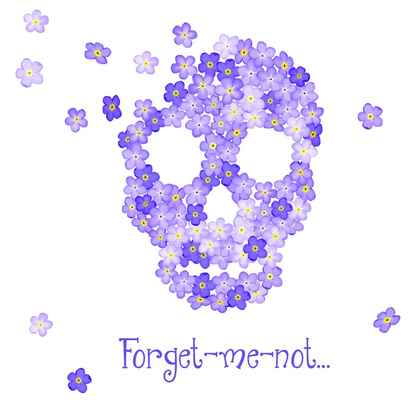 Calavera humana floral . — Vector de stock