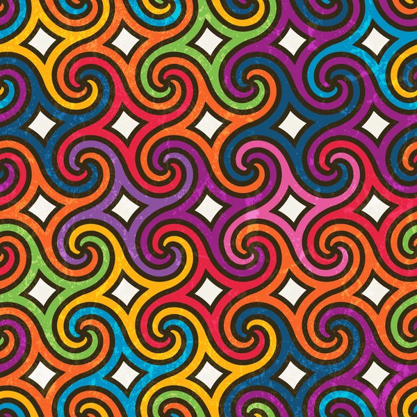 Spiraller ile renkli geometrik desen — Stok Vektör