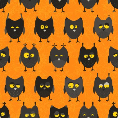 Cadılar Bayramı baykuş sorunsuz. vektör arka plan.