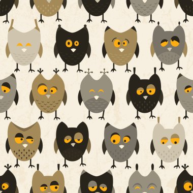 baykuş seamless modeli. vektör arka plan.