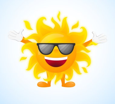 mutlu güneşli karakter güneş gözlüğü