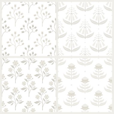 Avustralya flora ile Dikişsiz desen seti