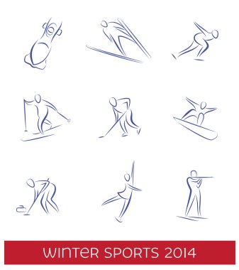 Kış sporları Icon set