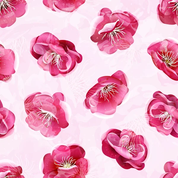 Printemps fleur fond sans couture — Image vectorielle