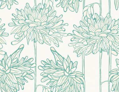 Krizantem ile çizilmiş desen el.