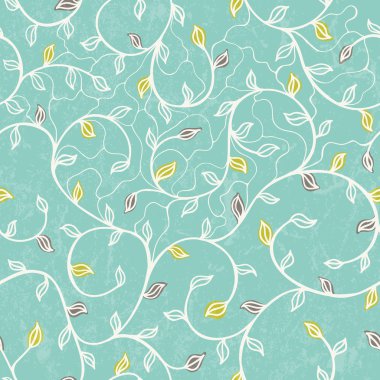 stilize yapraklar ile sorunsuz floral Yazdır.