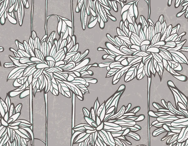 Patrón de vector sin costura con crisantemo . — Archivo Imágenes Vectoriales
