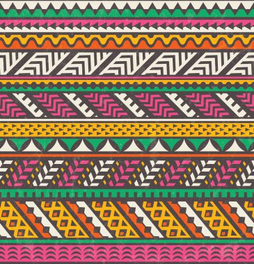Colorful ethnic print. Vector seamless background. clipart
