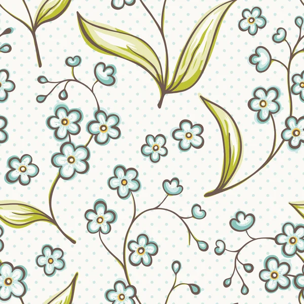 Schöne nahtlose Muster mit Forget-me nicht Blumen. Vektor-Hintergrund. — Stockvektor