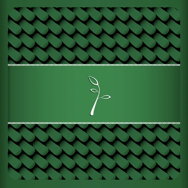 Kartu hijau dengan daun teh - Stok Vektor