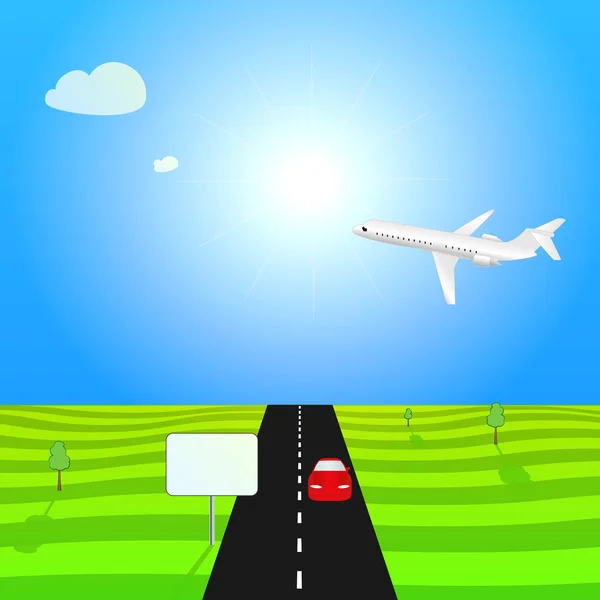 resimde kırmızı makine ve uçak ile