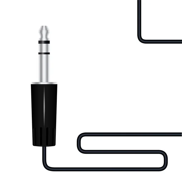 Jack ses kablosunun beyaz zemin üzerine izole