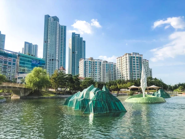 Incheon Jižní Korea Listopad 2021 Aquapark Fontánami — Stock fotografie