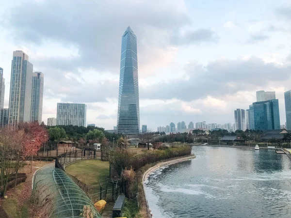 Città Incheon Corea Del Sud Autunno 2021 Grandi Edifici Nel — Foto Stock