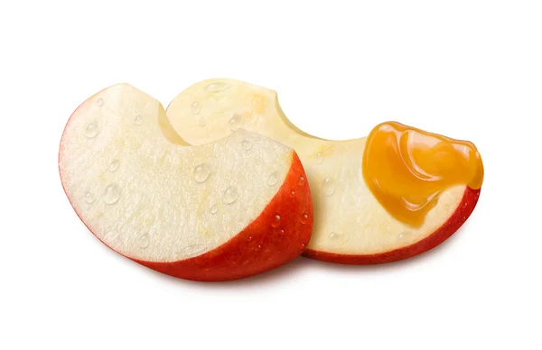 Jabłko karmelu na białym tle — Zdjęcie stockowe