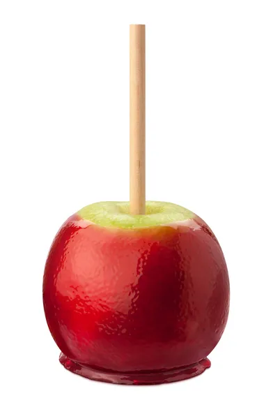 Καραμελωμένο μήλο με διαδρομή αποκοπής — Φωτογραφία Αρχείου