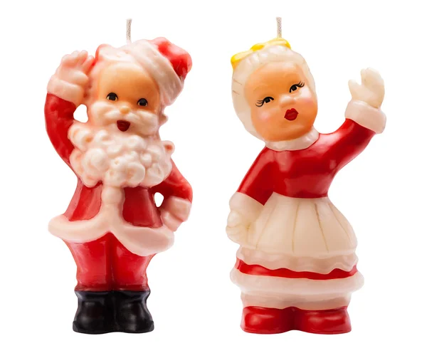 Vintage Santa Christmas Candles — Stock Photo, Image