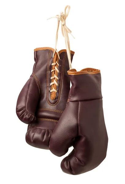 Luvas de boxe vintage isolado — Fotografia de Stock