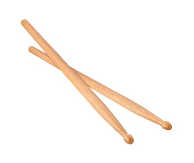 Two Wooden Drumsticks isolated clipart