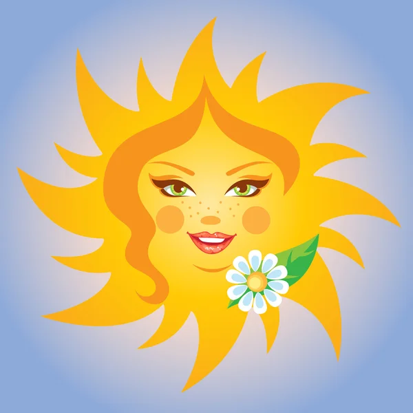 Vector illustration of  a smiling sun — Stock Vector