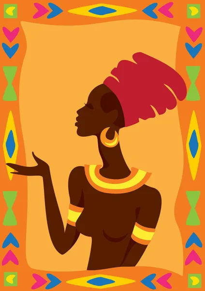 Illustrazione vettoriale della donna africana — Vettoriale Stock