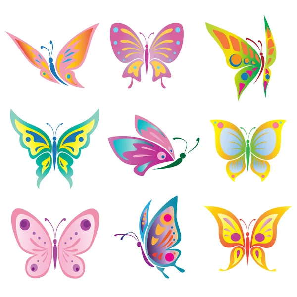 Vector set of a beautiful  butterfly — Stock Vector