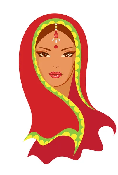 Ilustración vectorial de una mujer india — Archivo Imágenes Vectoriales