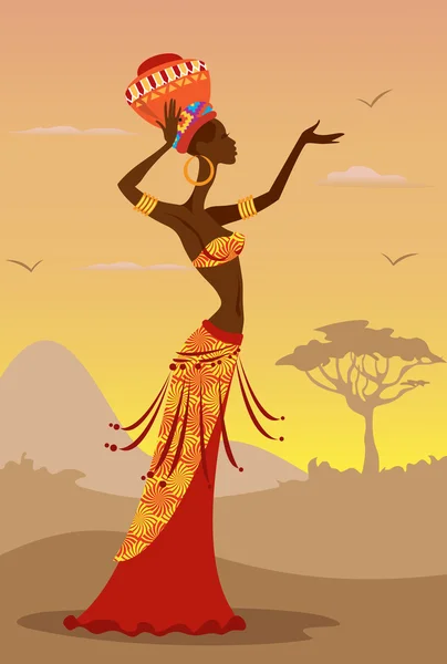Αφρικανική γυναίκα — Διανυσματικό Αρχείο