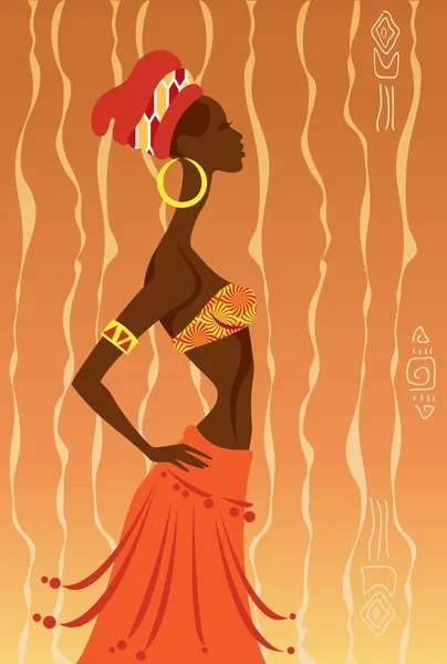 Femeie africană — Vector de stoc