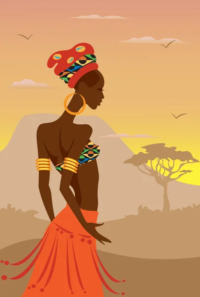 Mulher africana — Vetor de Stock