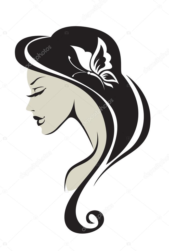 Black and white silhouette of the girl