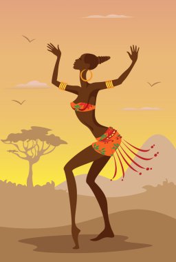 Afrikalı kadın vektör çizim