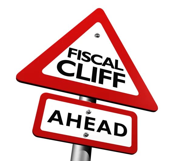 Fiscal Cliff Ahead Warning — Stock Photo, Image