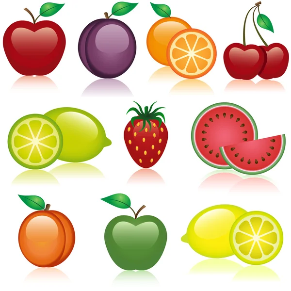 Icônes de fruits — Image vectorielle