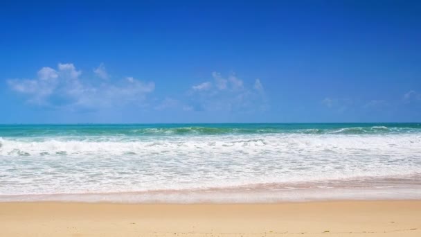 Praia Phuket Tailândia Praia Tropical Bonita Com Céu Azul Nuvens — Vídeo de Stock