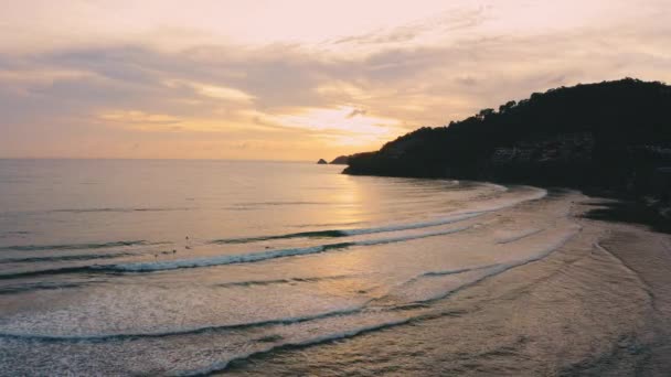 Bella Spiaggia Tropicale Con Cielo Tramonto Bella Spiaggia Phuket Famosa — Video Stock