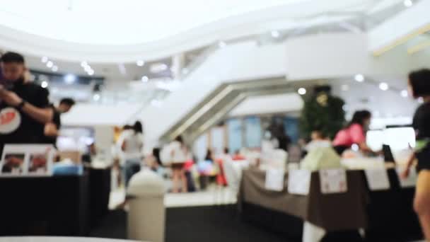 Defocus Latar Belakang Pusat Perbelanjaan Latar Belakang Mall Blur Bokeh — Stok Video