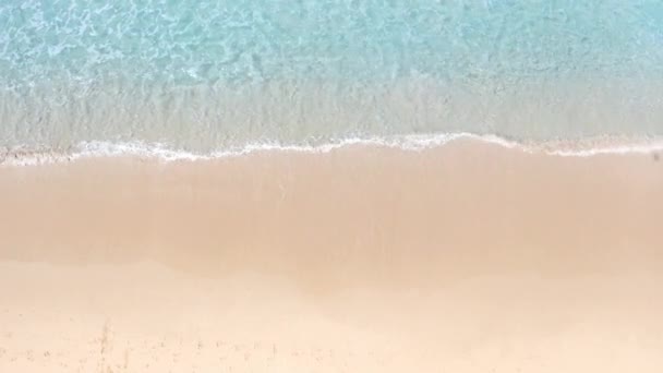 Drone Aereo Vista Dall Alto Folla Persone Spiaggia Tropicale Con — Video Stock