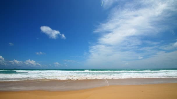 Praia Tropical Bonita Com Céu Azul Fundo Textura Abstrata Copiar — Vídeo de Stock