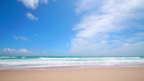 Belle Plage Tropicale Avec Ciel Bleu Nuages Plage Tropicale Avec — Video