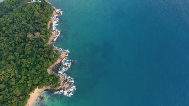 Aerial Drone Pohled Shora Dav Lidí Tropické Pláži Západem Slunce — Stock video